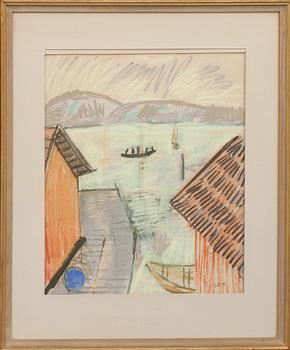 KNUT IRWE, pastell. Signerad.