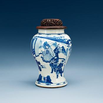 1564. A blue and white jar, Qing dynasty, Kangxi (1662-1722).