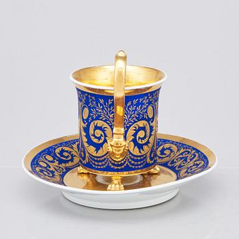 A German Berlin cup with stand, 19th Century.