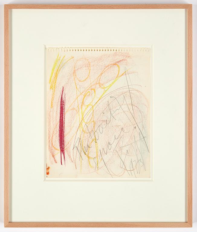 Eddie Figge, mixed media on paper, signed and dated 1973.