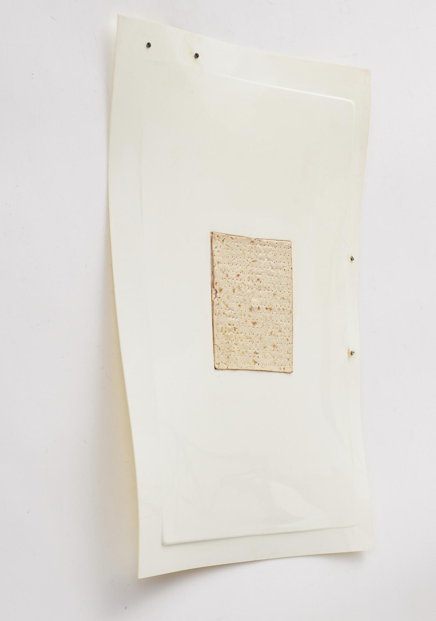 Helen Marten, vacuum formed matzoh cracker, ABS plastic, stainless steel. 2010.