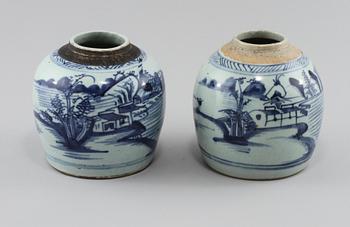 BOJANER, 2 st, porslin, Kina, 1800-tal.