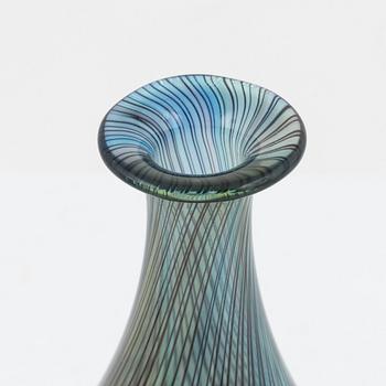 Eva Englund, a 'graal' glass vase and a bowl, Orrefors, Sweden.