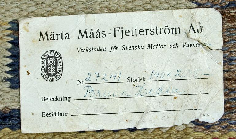 MATTA, rölakan,"Bruna Heden", Märta Måås-Fjetterström, 274x194, sign AB MMF.