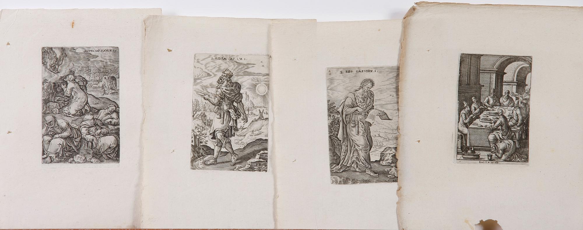 KOPPARSTICK ,33 st, bla efter J. Bourdon, 1700-1800-tal.
