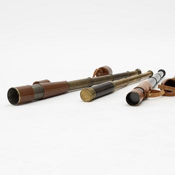 Three Telescopes. military, of which one by J L Rose Uppsala, 18th/19th century.