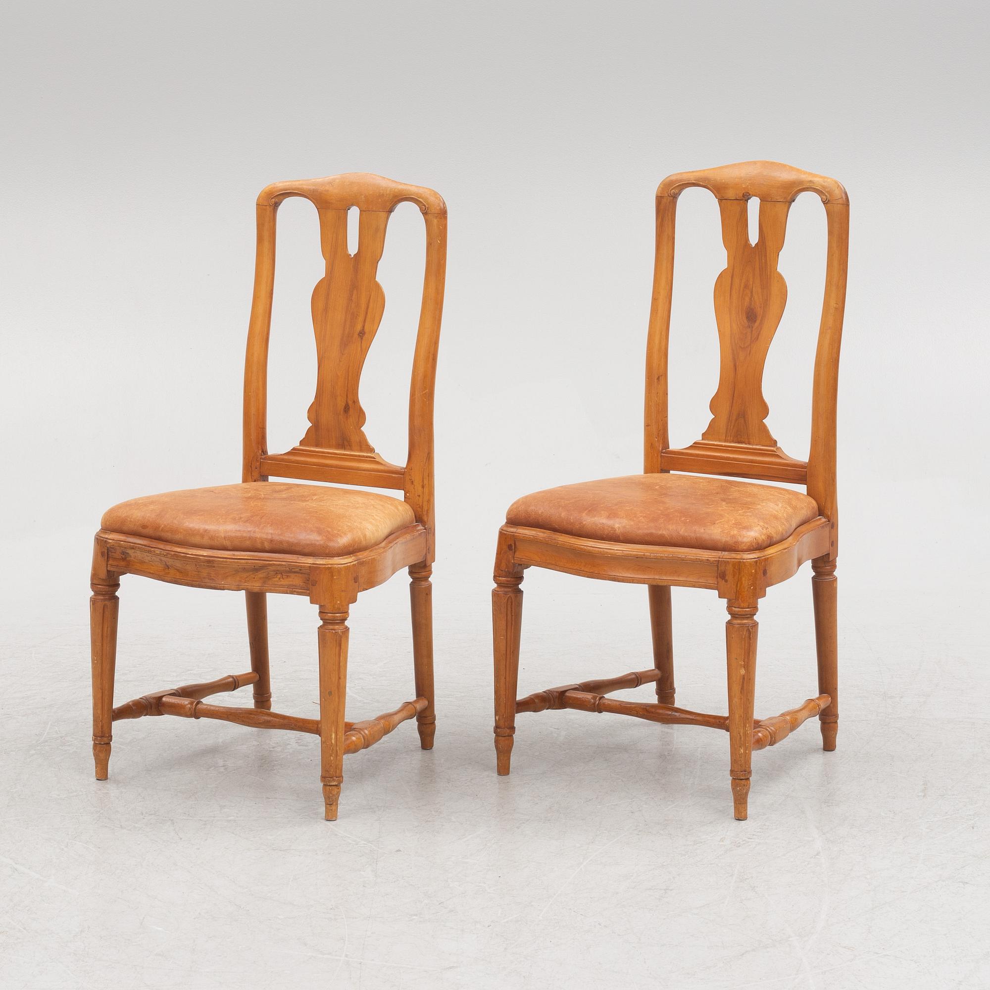 A pair of Swedish transitional chairs, Stockholm, later part 18th century.