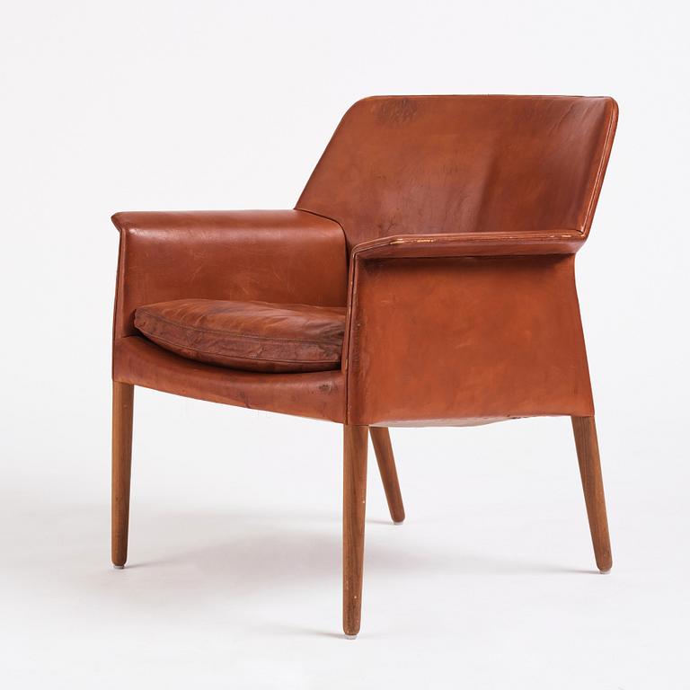 Ejner Larsen & A. Bender Madsen, a leather easy chair, Willy Beck, Denmark.