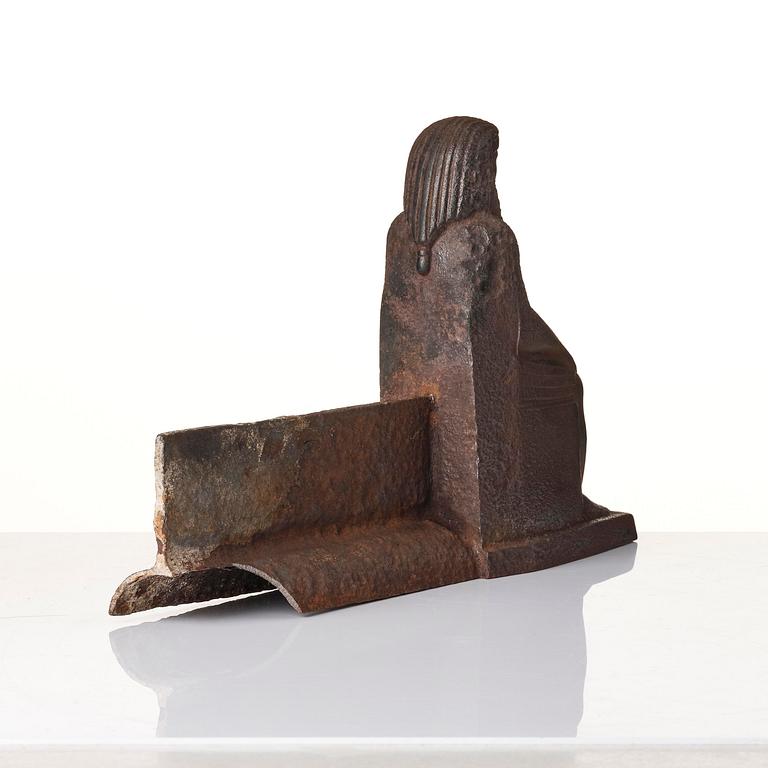 A pair of French Empire cast iron chenets, first part 19th century.