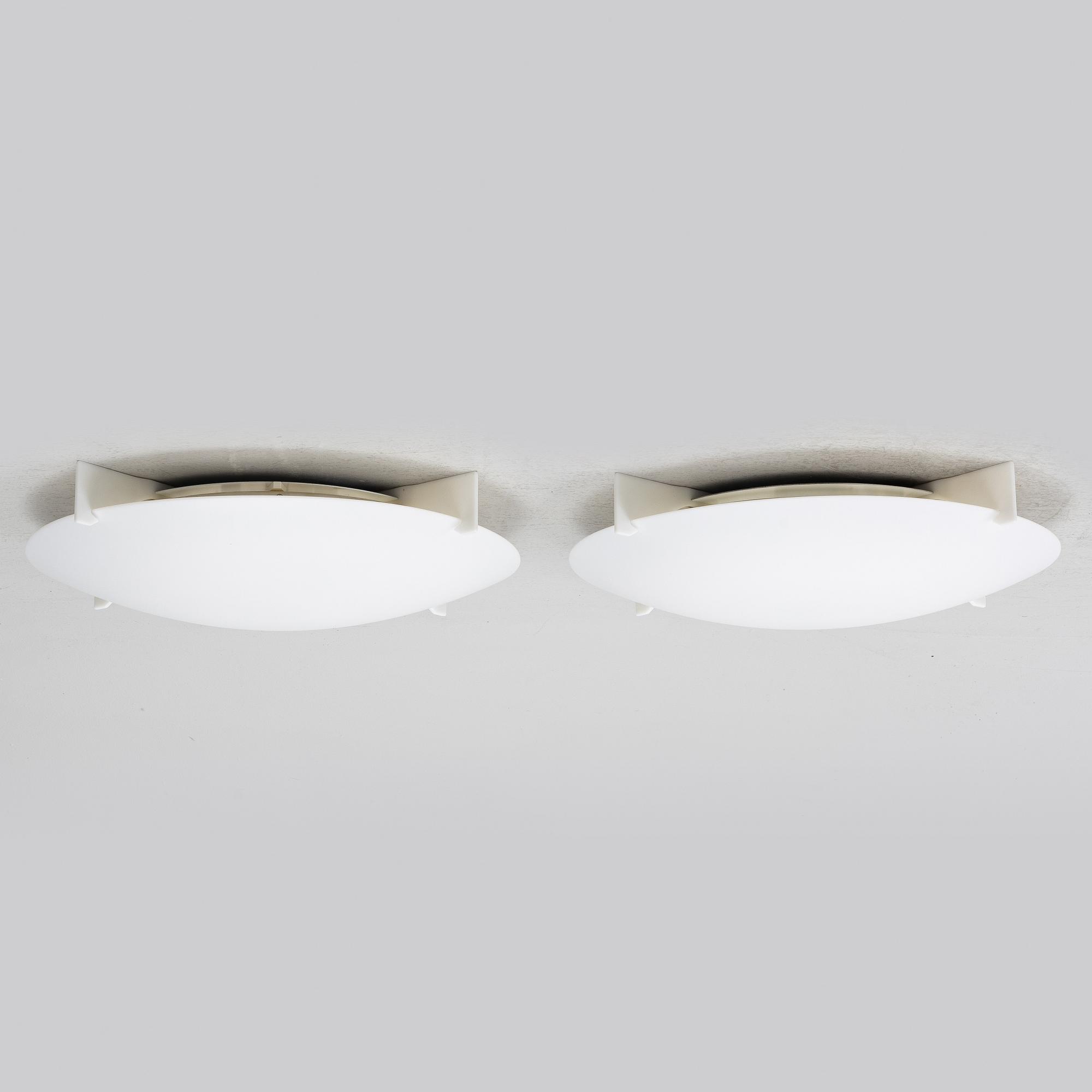 Uno & Östen Kristiansson, taklampor / plafonder, ett par, "Plafo", Luxus, modellen formgiven 1960.