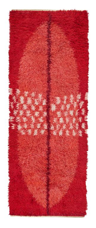 Edna Martin, a carpet, knotted pile, ca 262,5 x 94-97 cm, signed EM HAV (Edna Martin, Handarbetets Vänner).