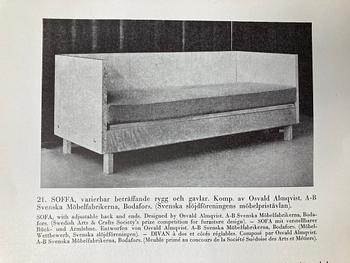Osvald Almqvist, soffa, Svenska Möbelfabrikerna, Bodafors, för Stockholmsutställningen 1930.