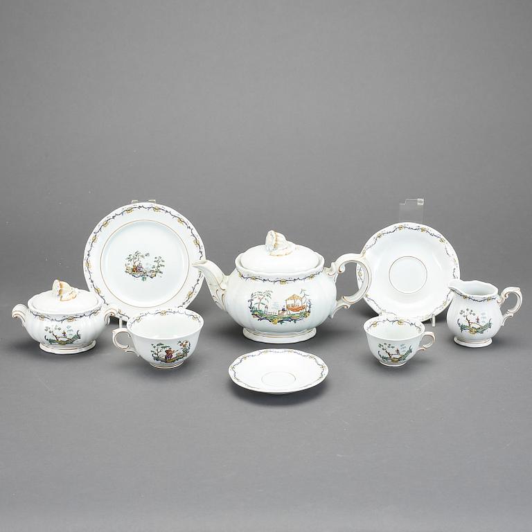 SERVIS, 14 delar, flintgods, Mah-Jong Rörstrand.