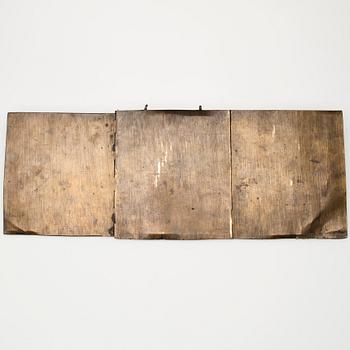 IKON, triptyk, mässing samt emalj, Ryssland 1800-tal.