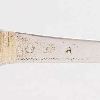 A Swedish silver serving spoon by Otto Henrik Sjöberg (1726-1777), Falun 1759.