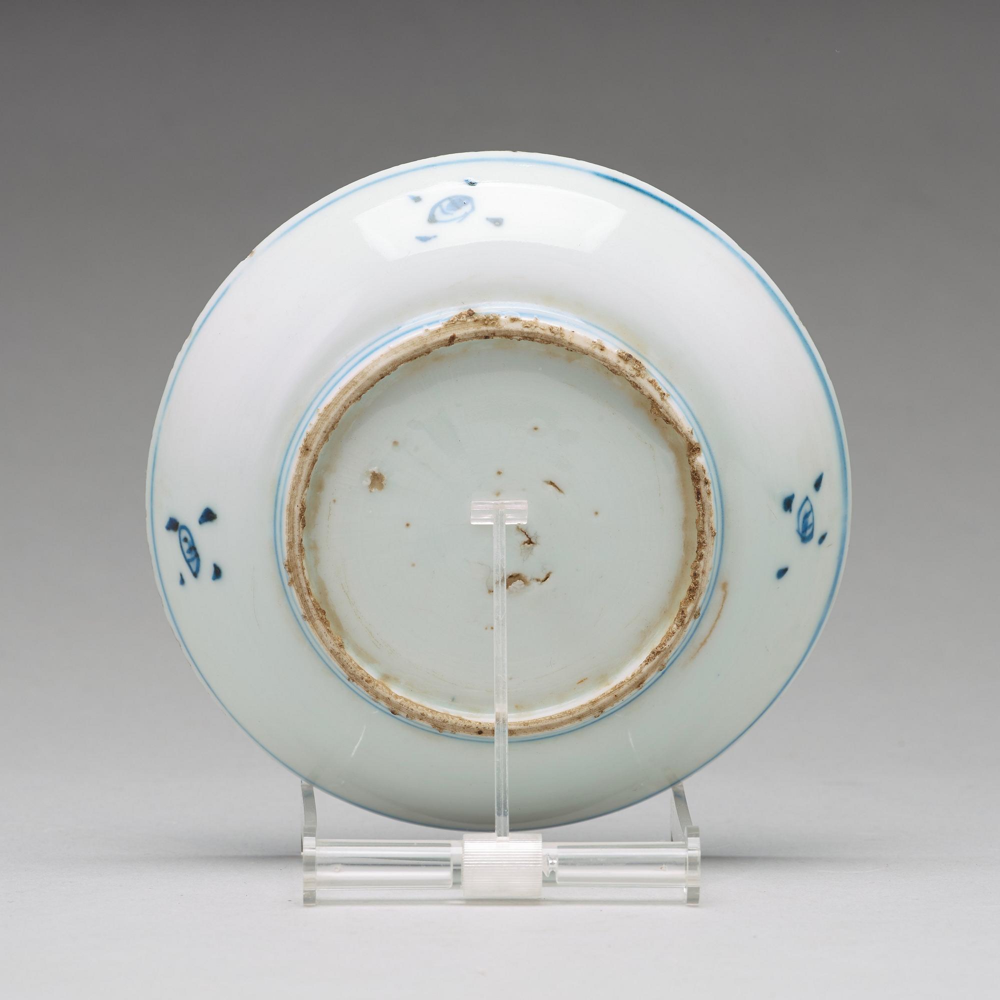 A set of nine blue and white dishes, Ming dynasty Tianqi/Chongzhen, 17th Century.