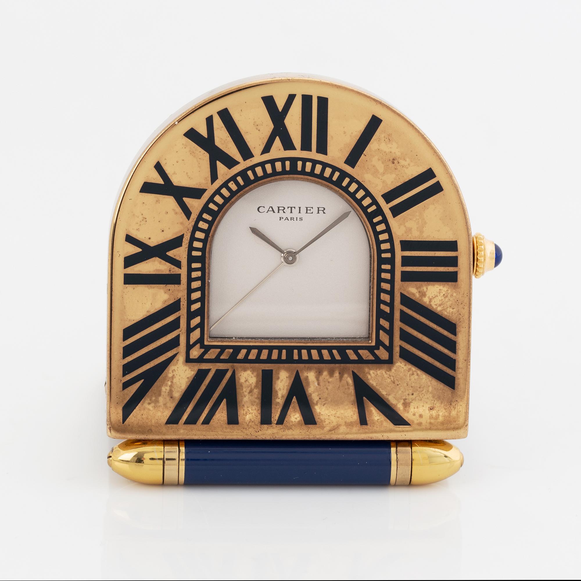 Cartier Pendulette travel clock 50 x 63 x 10 mm. Bukowskis