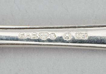 BESTICK, 48 delar, silver, spetsmodell, GAB och CG Hallberg, 1900-tal. Vikt med stålblad ca 2284 gram.