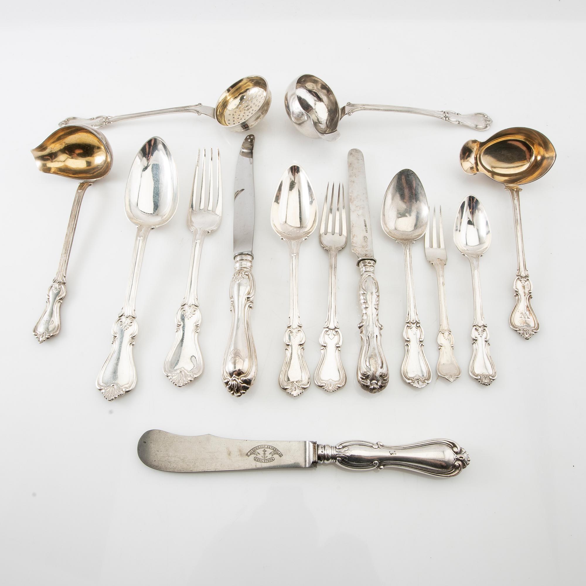 Cutlery approx. 123 dlr "Olga" silver Stockholm late 19th century - early 20th century.