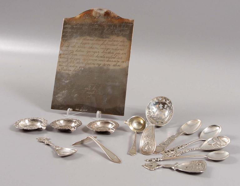 PARTI SILVER, olika mästare, 1900-tal. Ca 539 gr.