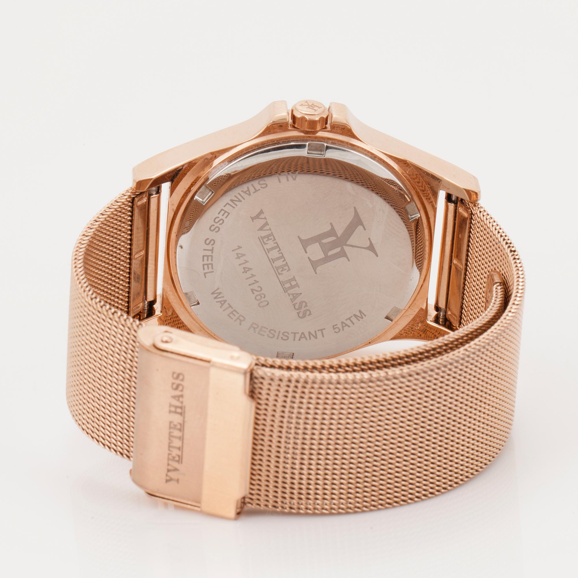 YVETTE HASS, Mesh Rosé, armbandsur, 36 mm,