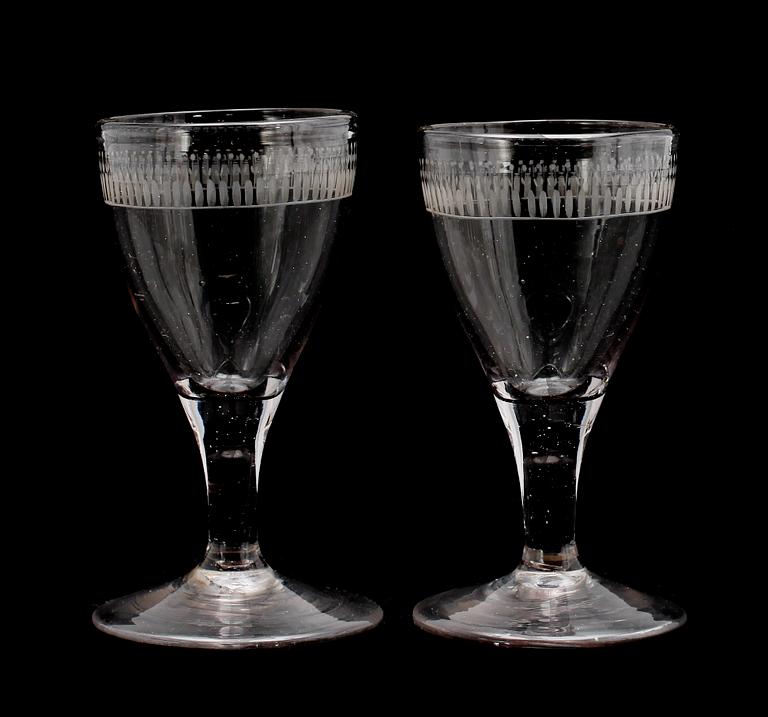 VINGLAS, 1 par, tidigt 1800-tal.