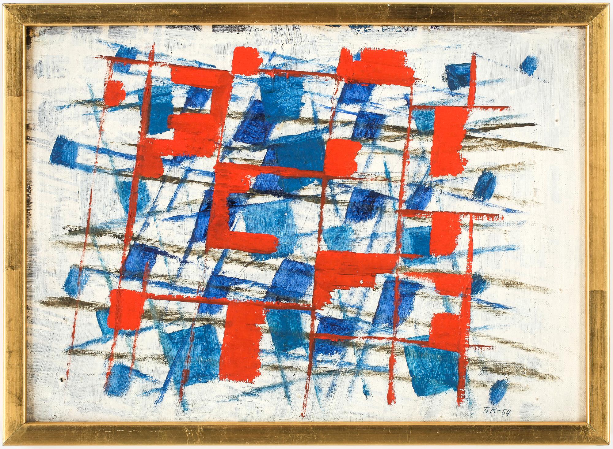 TORSTEN RENQVIST, olja på pannå, signerad och daterad -54.