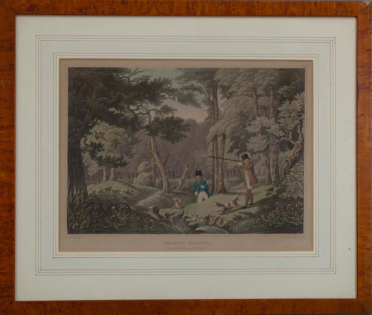 LITOGRAFIER, 4 st, R.Havell Jr, England, 1800-tal.