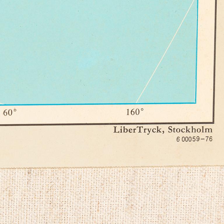 A second half fo the 20th Century school map of the world.