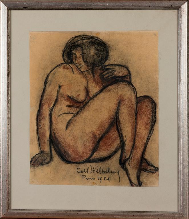CARL WILHELMS, pastell på papper, signerad och daterad Paris 1924.