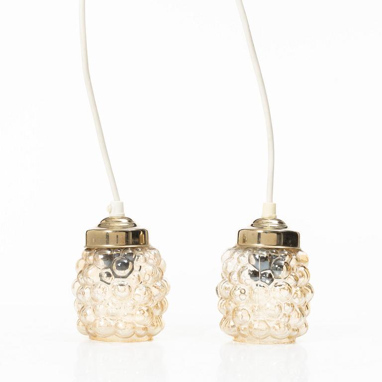 A pair of window lamps, Glashütte Limburg, Germany, second half of the 20th century.