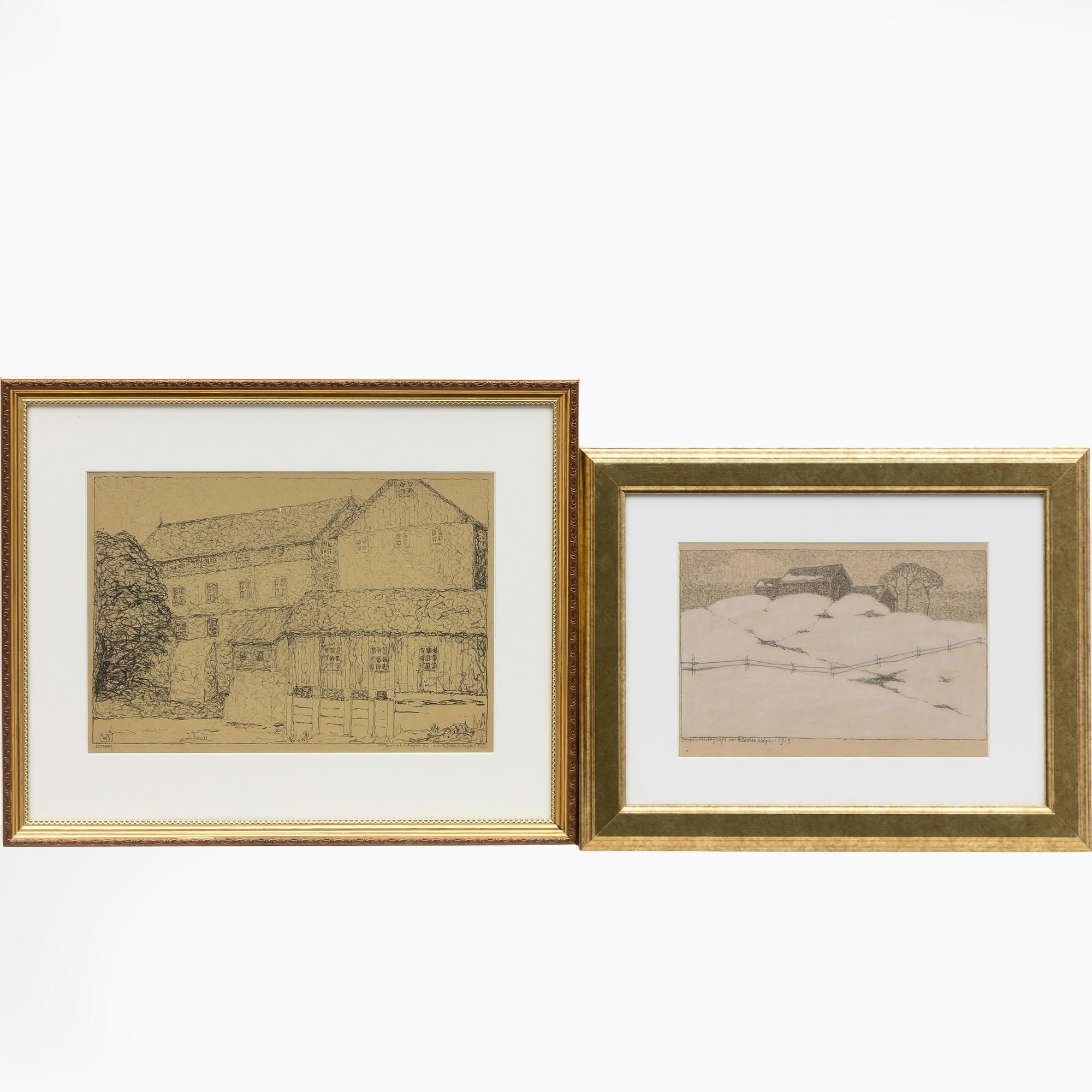 Wilhelm Kåge, Winter Landscape and Building.