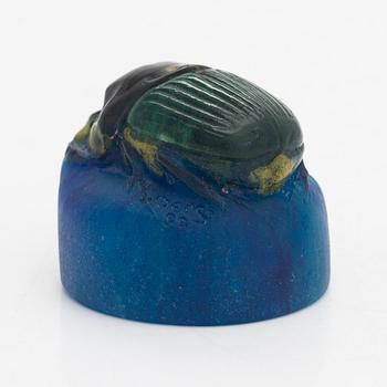 Amalric Walter & Henri Bergé, a 1920s Scarab paperweight, signed A  Walter Nancy, Bergé SC.