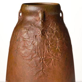 Hugo Elmqvist, an Art Nouveau patinated bronze vase, Stockholm early 1900's.