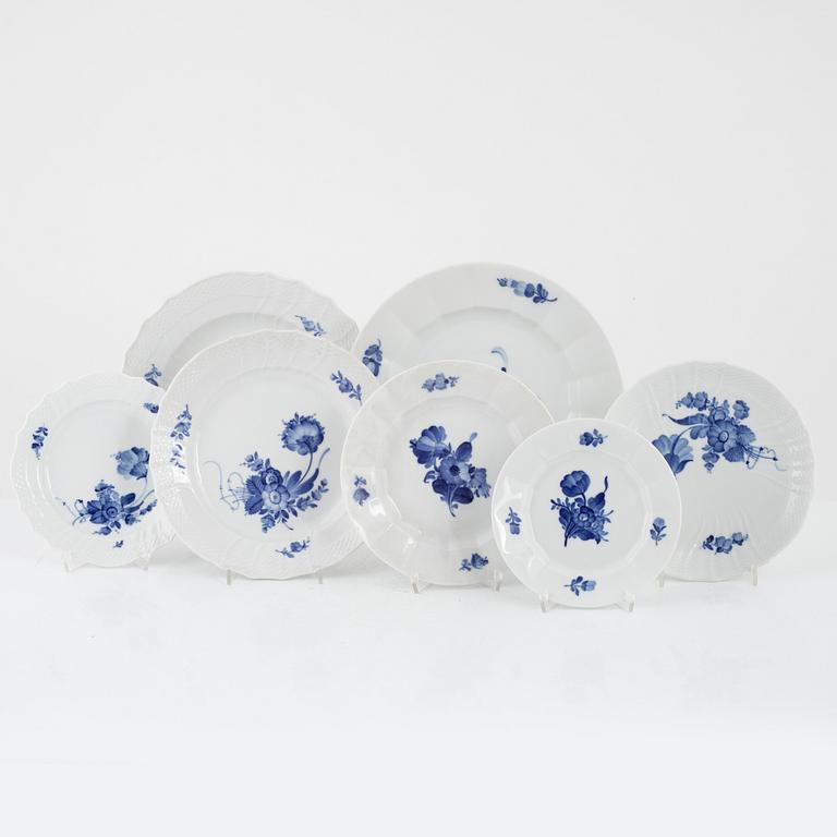 A 71-piece "Blue flower" porcelain dinner and coffee service, Royal Copenhagen, Denmark.