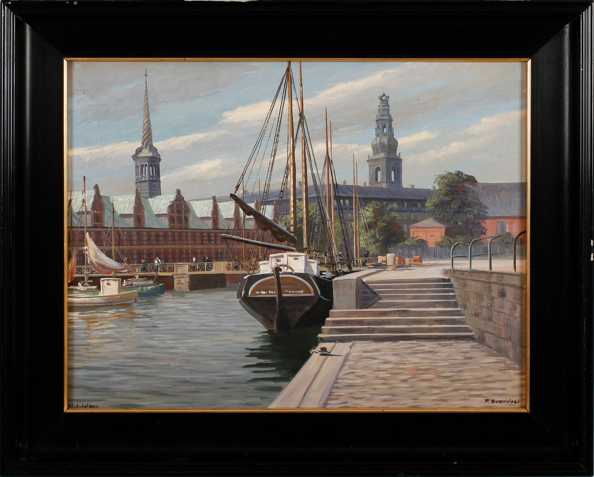 OKÄND KONSTNÄR, olja på duk, sign F Svensen.