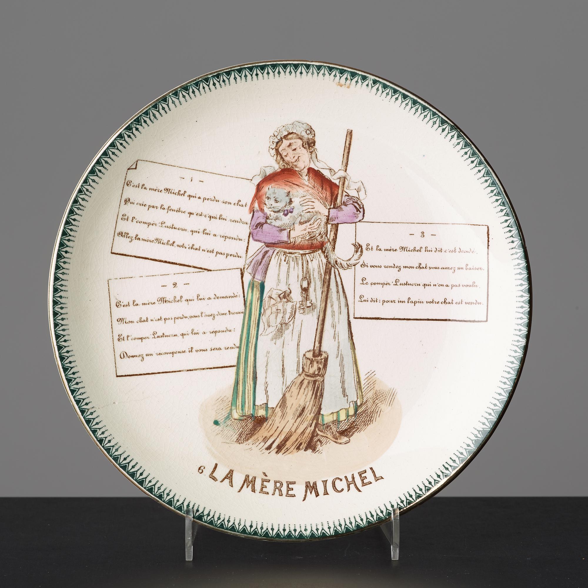 Ten cream ware plates, Choisy-le-Roi Terre de Fer HB & Cie.