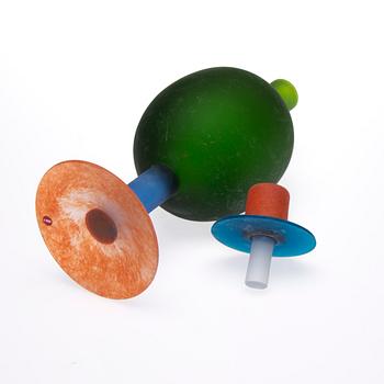 FLASKA, glas, signerad Oiva Toikka, Nuutajärvi.