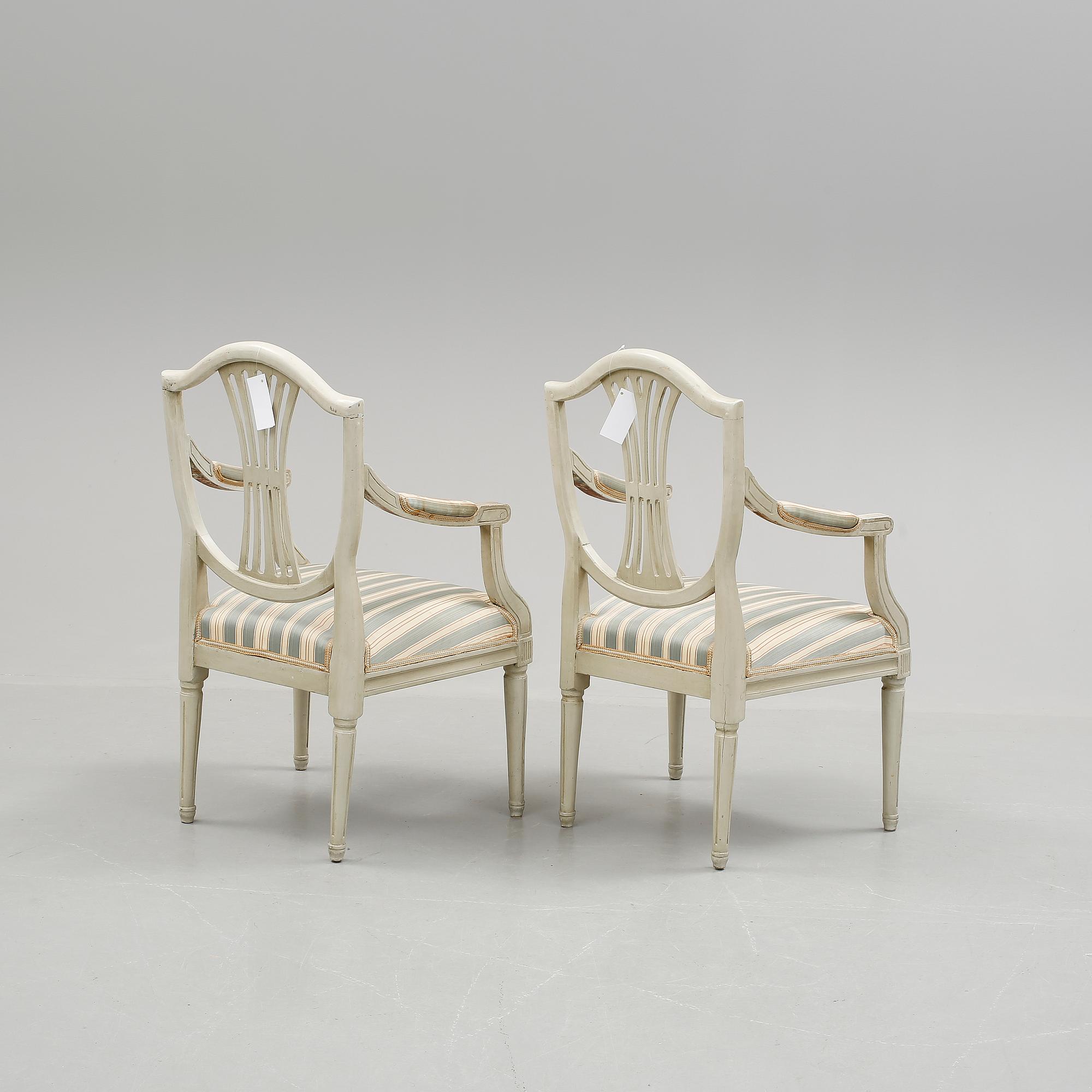 KARMSTOLAR, ett par, gustavianska, 1800-talets början.