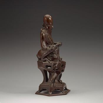 A bronze figure of Sholao, late Qing dynasty (1644-1912).