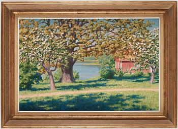 Johan Krouthén, Landscape with fruit trees in bloom.