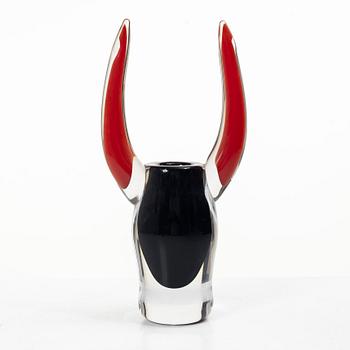 Erik Höglund, skulptur/vas, glas, Studioglas Strömbergshyttan 1996, ed 60/250.