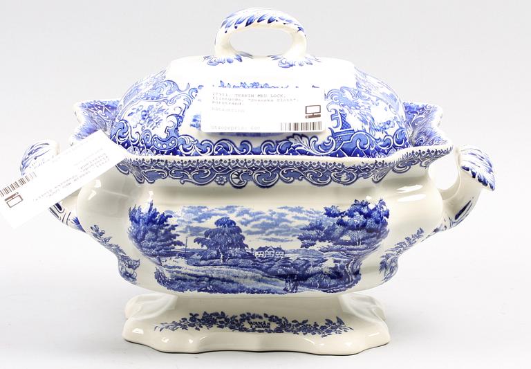 TERRIN MED LOCK,  flintgods, "Svenska Slott", Rörstrand.