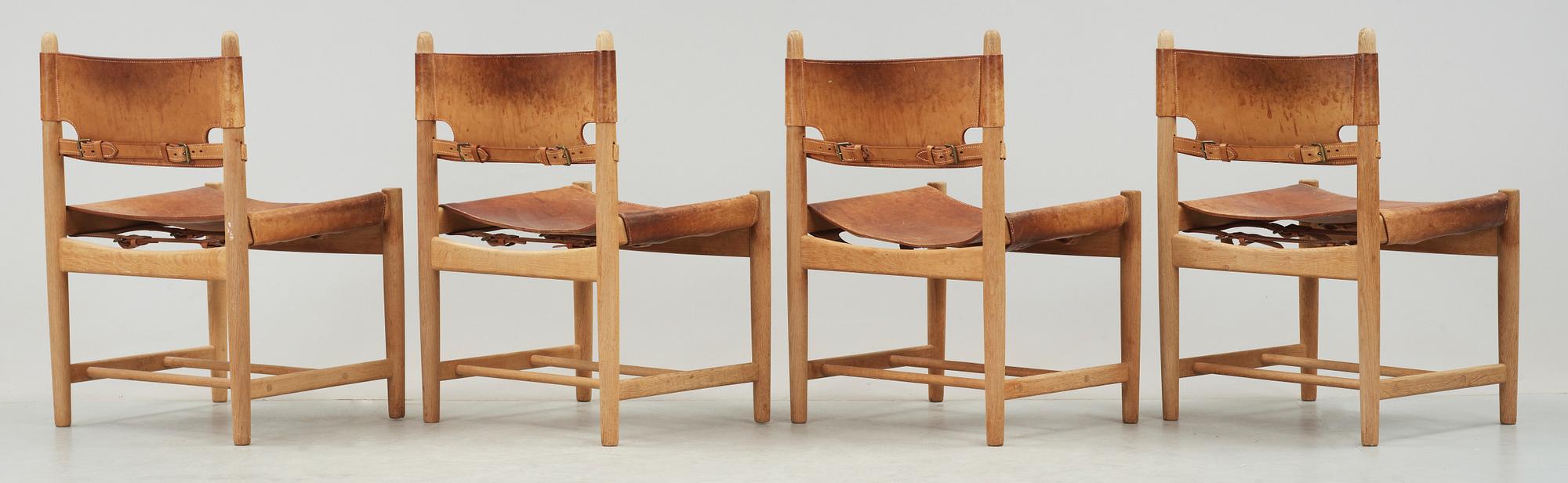 STOLAR, 4st, modell 3237, Borge Mogensen, Frederica Möbler, Danmark. Formgiven 1964.