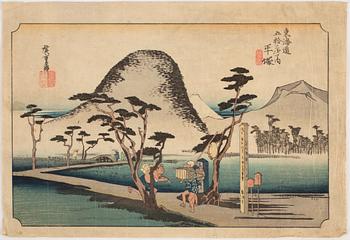 Ando Utagawa Hiroshige, after, woodblock print in colours, late 19th Century.