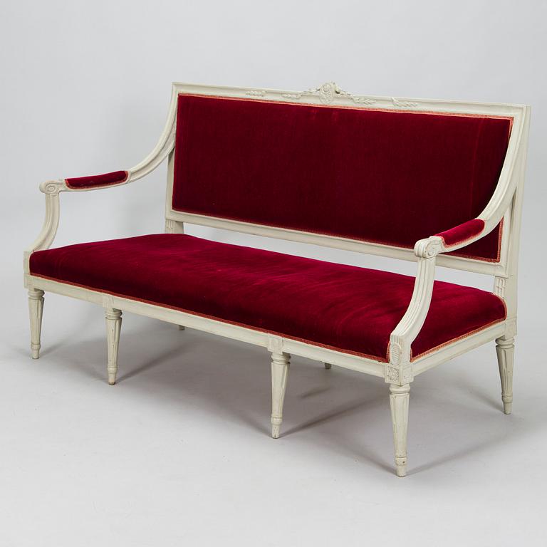A Swedish Gustavian sofa, late 18th century.