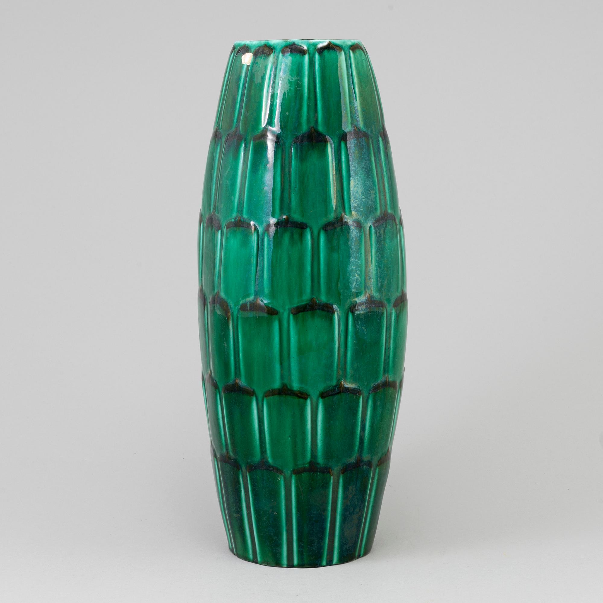 An 'Adria' earthenware floor vase from Upsala Ekeby, mid 20th Century.