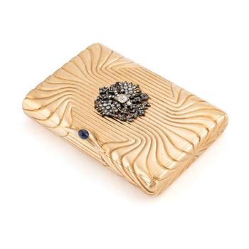 314. A Jewelled Gold Presentation Cigarette Case, mark of Carl Blank, St Petersburg 1904-1908.