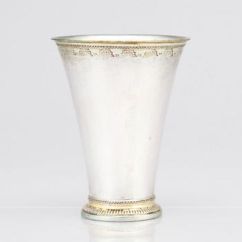 A Swedish 18th Century parcel-gilt silver beaker, maker's mark Johan Pettersson Berg, Norrköping, 1766.