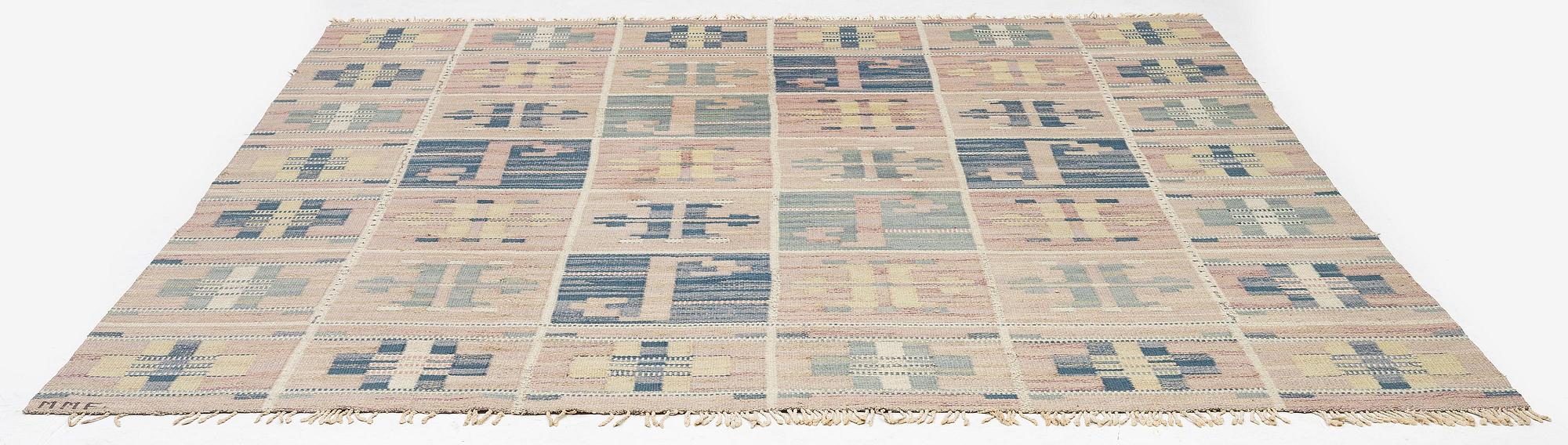 Märta Måås-Fjetterström, a carpet, 'Ulriksdal', flat weave, c. 290 x 250 cm, signed MMF.